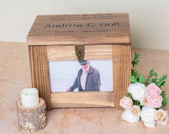 Personalized Memory Box / Urn with Name and Poem, Quote, or Verse | Human Ashes Wood Urn