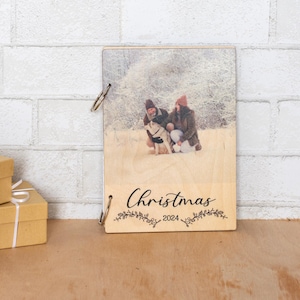 Album personnalisé | Cartes de Noël ou photos de mariage - Votre image imprimée sur une couverture en bois