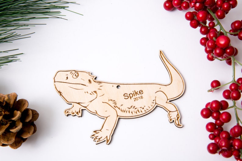 Personalized Bearded Dragon Detailed Christmas Ornament Name Etsy