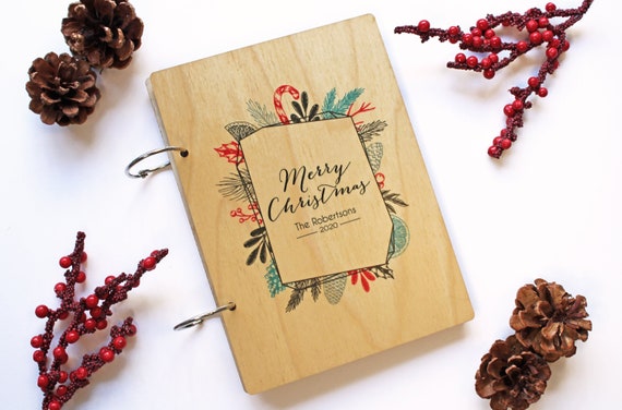 Christmas Greeting Card Keeper Binder, Card Holder for Christmas Cards,  Personalized Christmas Card Holder, Wood Christmas Card Album, Christmas  Card