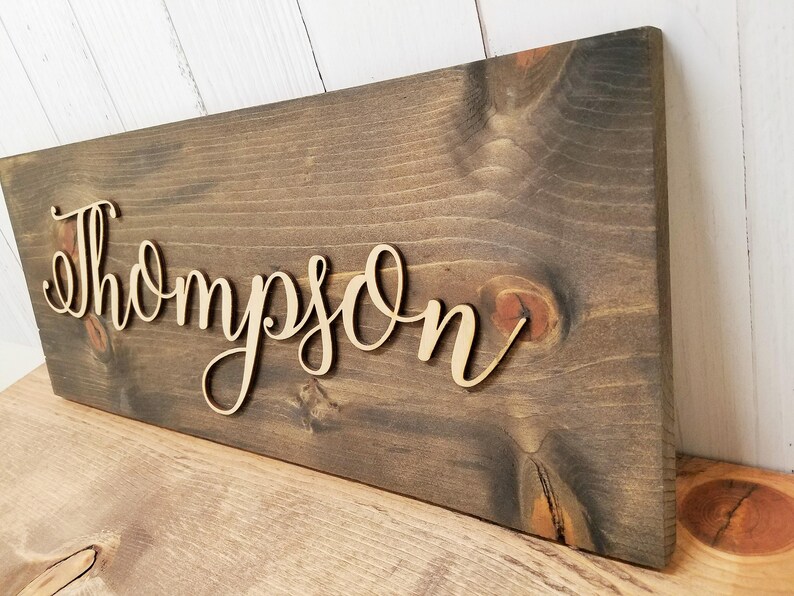 Personalized Rustic Wood Sign Birch Cut Out Last Name ...
