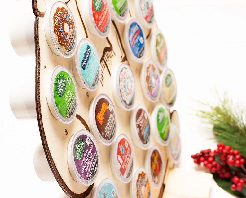 K Cup Advent Calendar Coffee Pods Added Personalized Include Coffee Pod Holder Snowman image 5