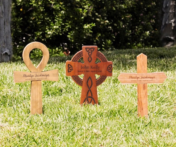 Memorial Cross for Your Loved One Small Wood Burial Grave Marker Variety of  Styles Celtic Ankh Gothic - Etsy UK