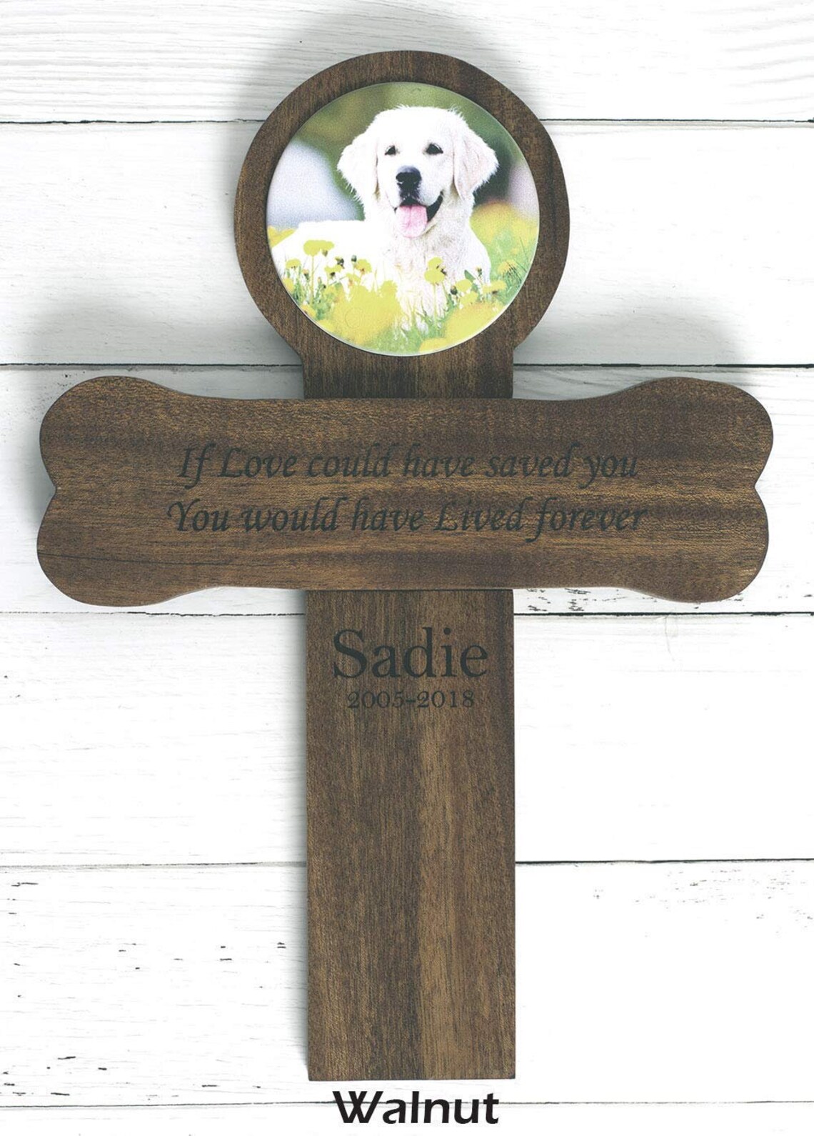 Personalized Pet Memorial Cross with Photo Wall Mount Etsy