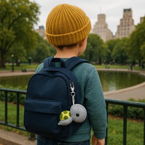 Llavero mochila holográfico con forma de animales. Estilo perro, cangrejo, pato, mono, caracol, tortuga y oso. Regalo para niños.