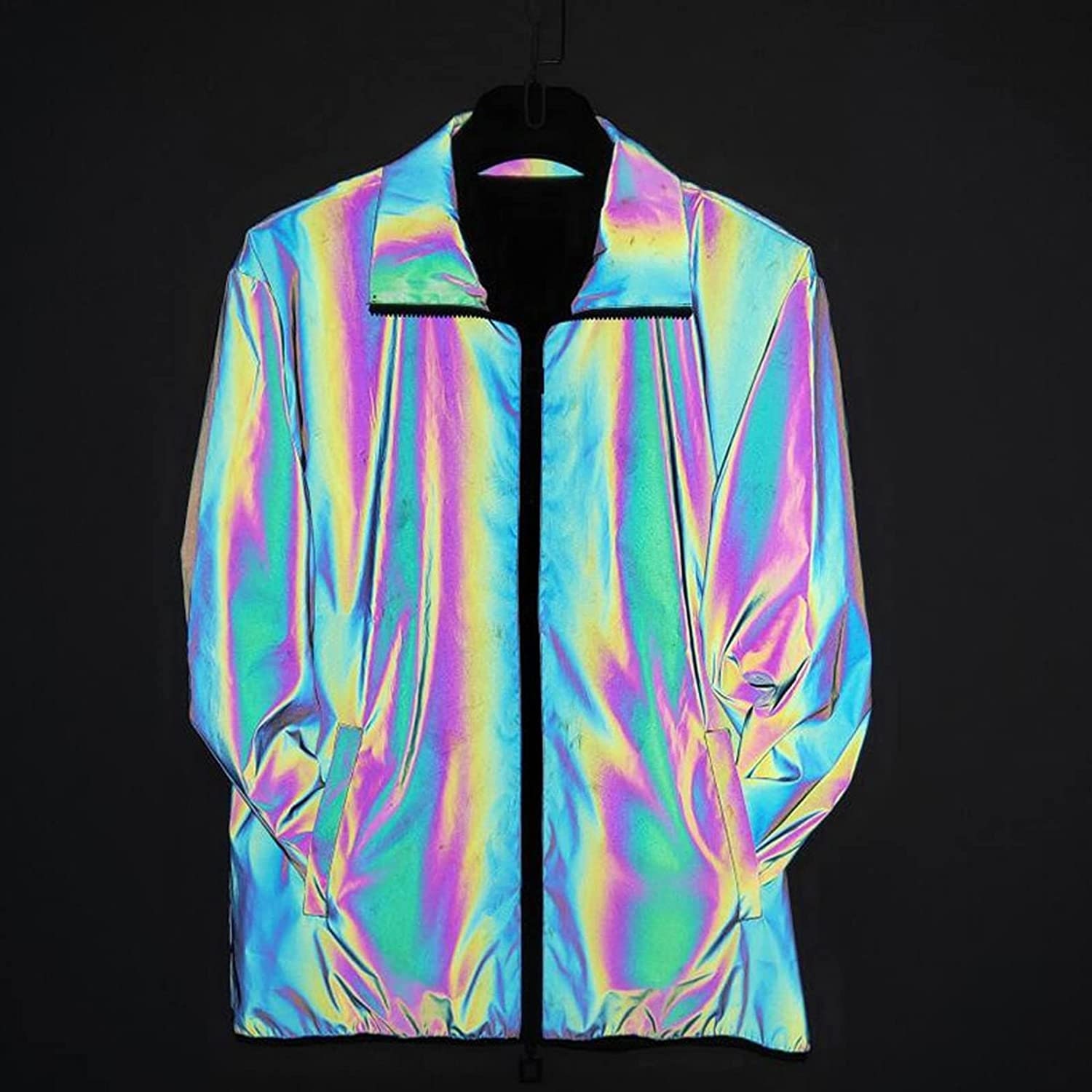 140cmx50m Rainbow Garment Accessories Bright Retro Reflective Magic  Gradient Color DIY Fabric