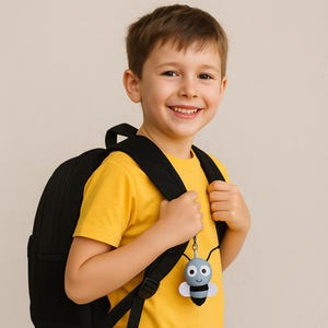 Reflective Bee Keychain: Safety Backpack Charm