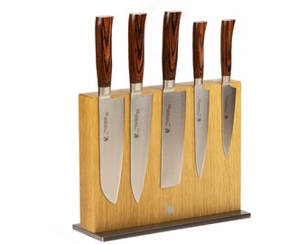 Messerblock Holz Magnetisch für 10 Messer (Eiche)