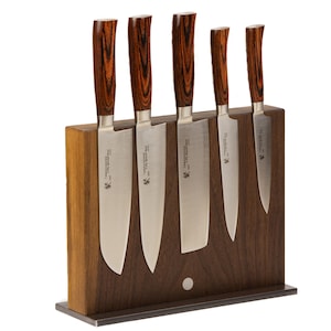 Messerblock Holz Magnetisch für 10 Messer Nussbaum Bild 1