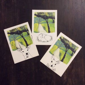 Oh Deer! Set di carte arte upcycled