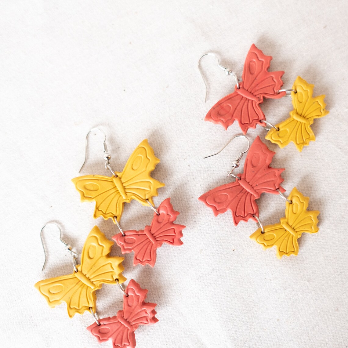 Stacked Butterfly Polymer Clay earrings Etsy