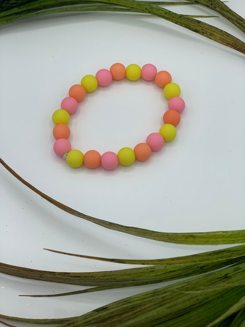 Silicone Bead Bracelet Colorful Silicone Beaded Bracelet Etsy