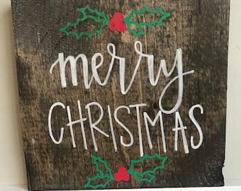 Merry Christmas Wood Sign | Handmade | Christmas | Gift | Home Decor
