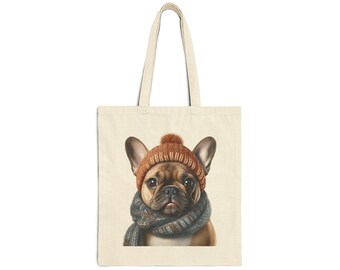 French Bulldog Cotton Tote Bag, Dog Lover Gift, Gift for French Bulldog Owner, Dog Mom Gifts, Pet Lover Bag