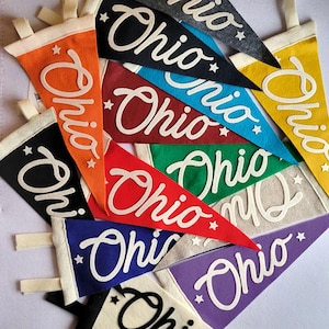 Miniaturowe filcowe chorągiewki Ohio