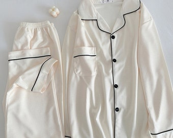White Pure Cotton Pajama Set | Wedding Pajamas | Bridesmaid Pajamas | Women Loungewear | Bachelor Party | Women Pjs | Cotton Sleepwear