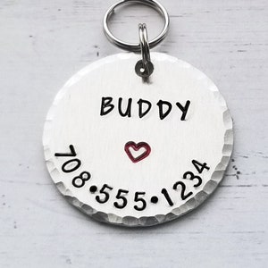 Dog Tag For Dogs, Dog ID Tag, Dog Name Tag,  Dog Tag for Collar, Dog Tag, Name Tag for Dog, Pet ID Tag, Pet Tag, Personalized, Hand Stamped