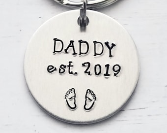 Dad Keychain, New Dad, Daddy keychain, Best Dad Ever, Fathers Day Keychain, Keychain for Dad, Custom Keychain Gift,  Dad Gift, Hand Stamped