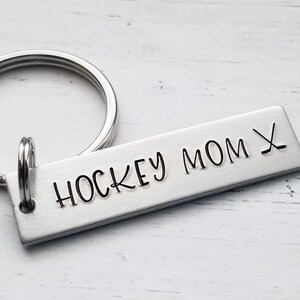 Hockey Mom Keychain, Sports Mom Keychain, Hockey Keychain, Mom Keychain, Sports Mom, Mom Gift, Dad Gift, Custom Keychain Gift, Hand Stamped