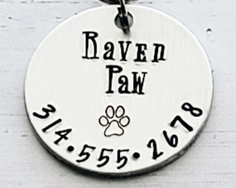 Dog Tag for Dogs, Raven Paw, Dog Tag, Dog Name Tag, Dog Tag for Collar, Tag for Dogs, Dog Tag, Funny Dog Tag, Hand Stamped