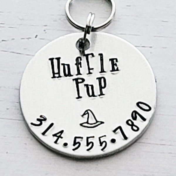 Dog Tag for Dogs, Huffle Pup, Dog Tag, Dog Name Tag, Dog Tag for Collar, Tag for Dogs, Dog Tag, Funny Dog Tag, Hand Stamped