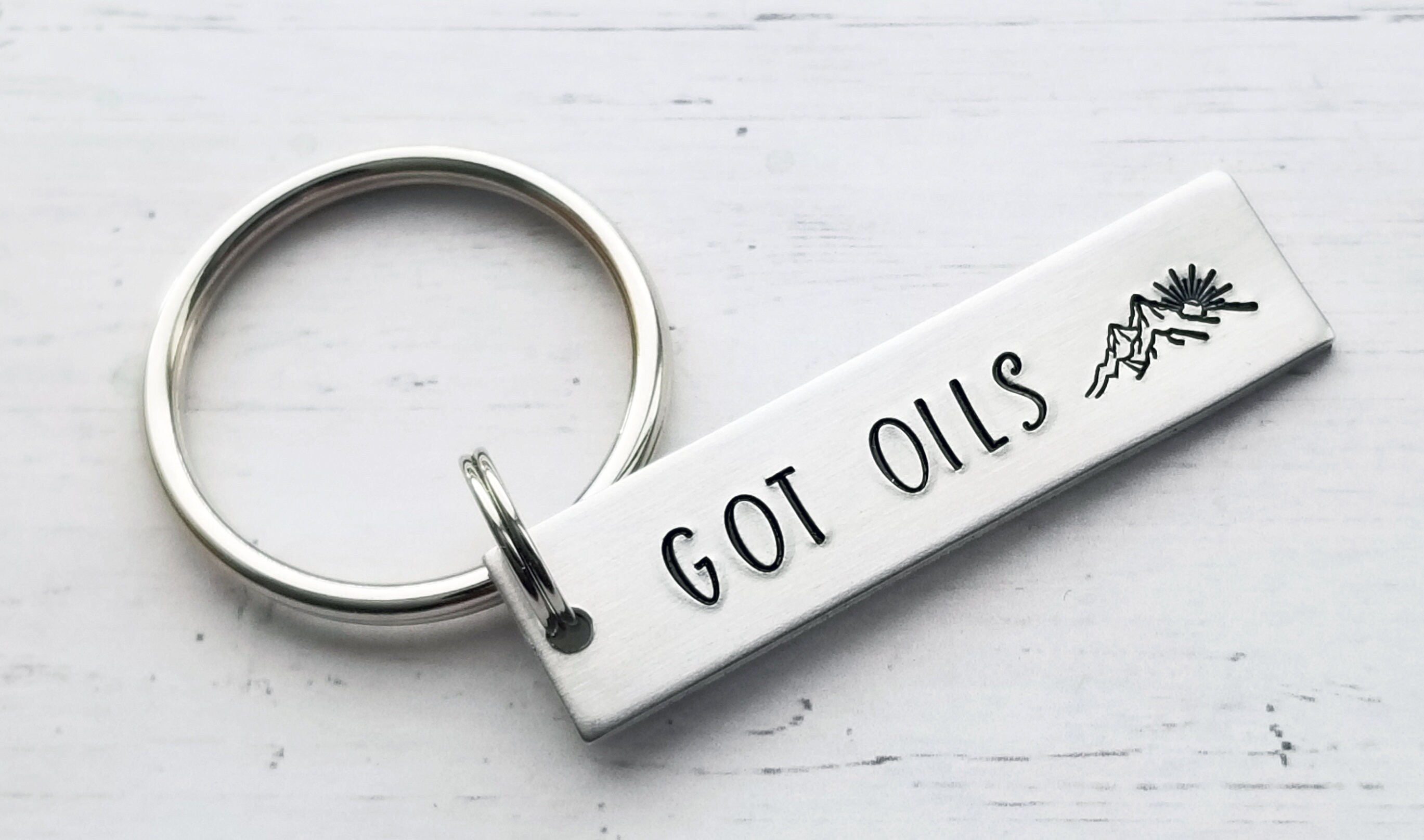 Got Oils Keychain, Essential OIls Keychain, Custom Keychain, Personalized Keychain, Hand Stamped, Team Gift, Incentive Gift, Gift for Her