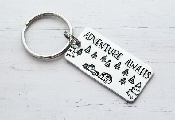 Adventure Awaits Keychain Retirement Keychain Travel - Etsy