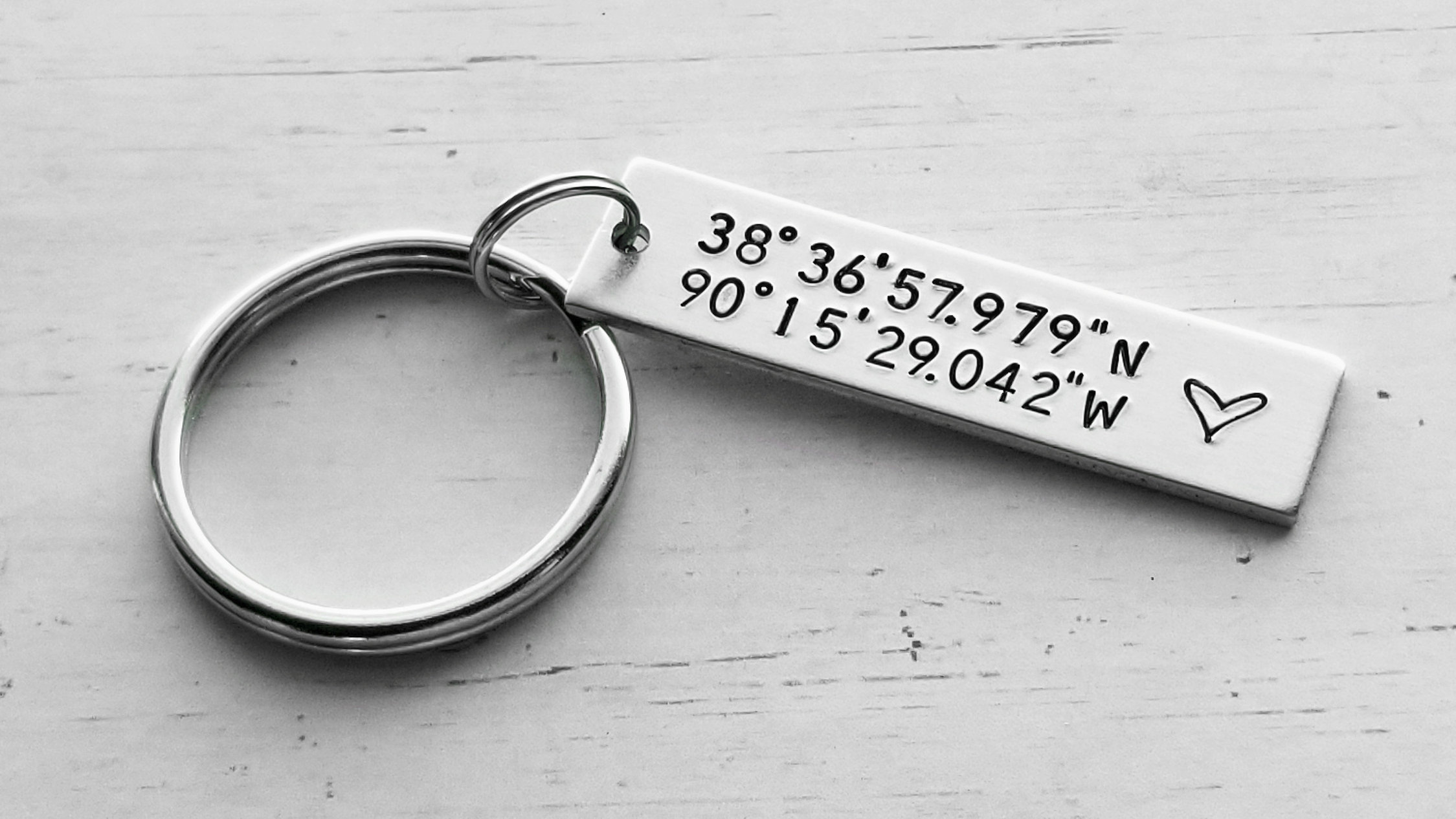 Coordinates Keychain First Date Keychain Anniversary Etsy UK