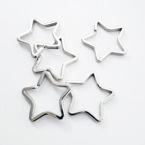 Add-on Star Key Ring, Keychain add on, Silver Star Keychain Ring, Valentines, Couple Gift, Gift for Her, Gift for Him,  HandStamped