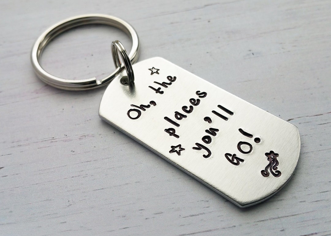 Oh the Places You'll Go Keychain Graduation Keychain New Etsy