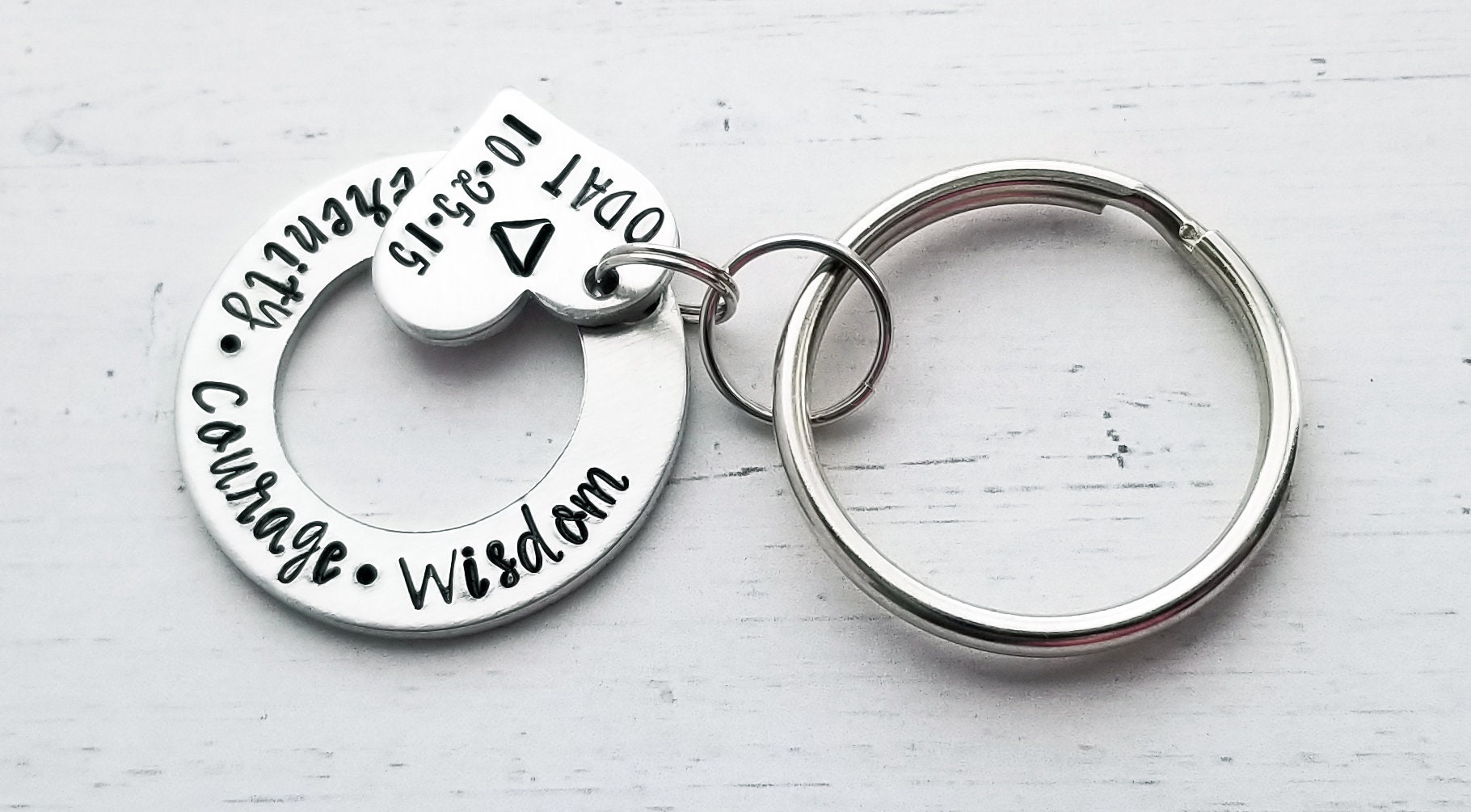 Recovery Keychains Custom Keychain Recovery Keychain Hand Stamped , Serenity Prayer, ODAT ...
