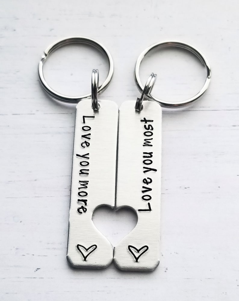 Couples Keychain Set Anniversary Gift Keychain Wife Etsy