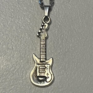Electric Guitar pendant / Stainless Steel Guitar necklace for men or women