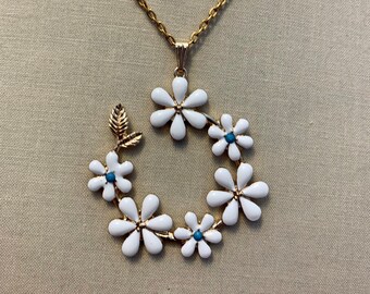 Delicate white flower pendant