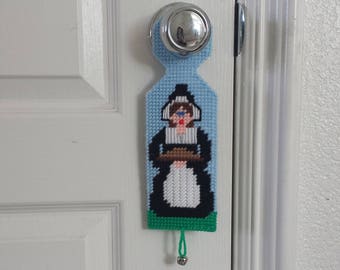 Handmade Finished Thanksgiving Pilgrim Door Knob Hanger