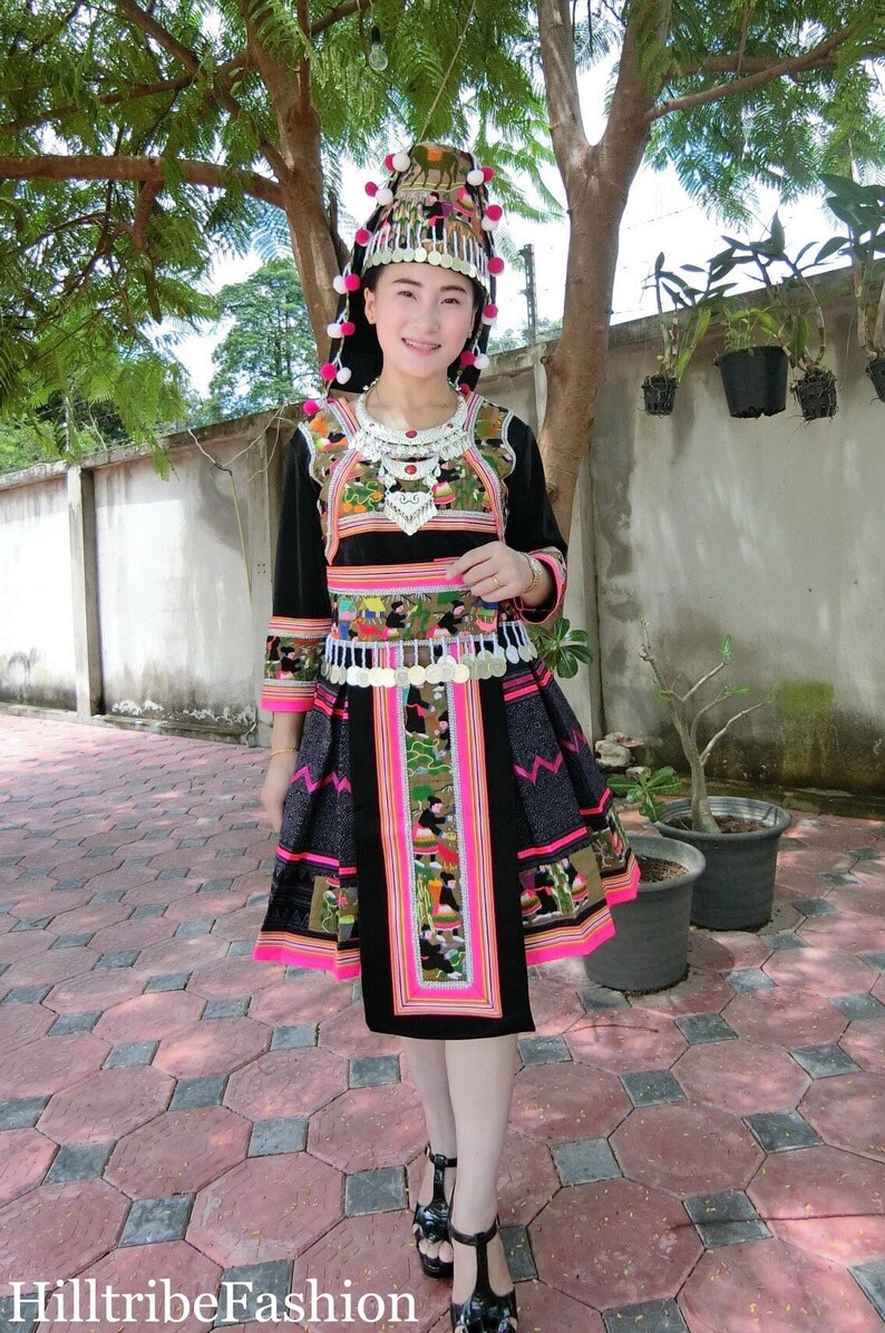 Hmong Story Flower Cloth Dress Outfit Etsy