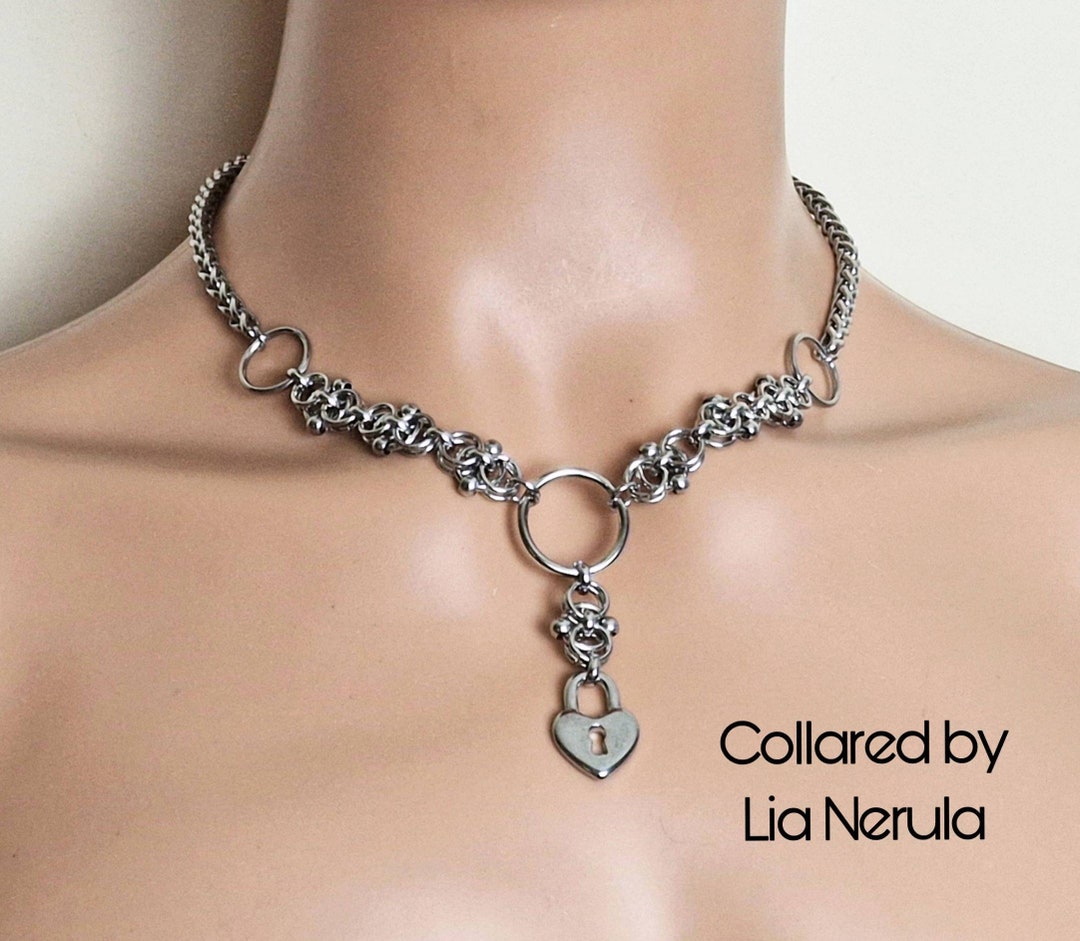Heart Lock Day Collar, Discreet Day Collars for Subs With Hex Locking