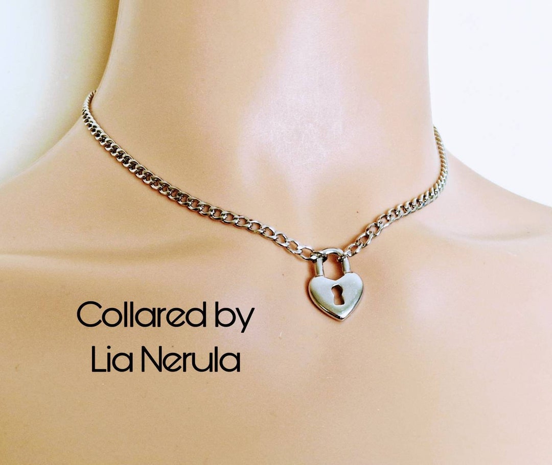24/7 Heart Lock Day Collar, Hex Locking Chain Collars for Subs Etsy