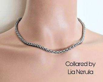Simple Locking Collar: Discreet Day Collars For Subs, 24/7 Unisex Chunky Chain Choker