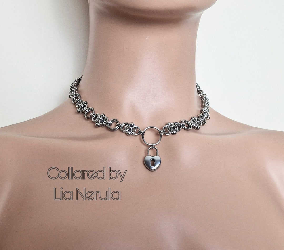 O Ring and Heart Lock Day Collars for Subs, Atom Style Chainmail