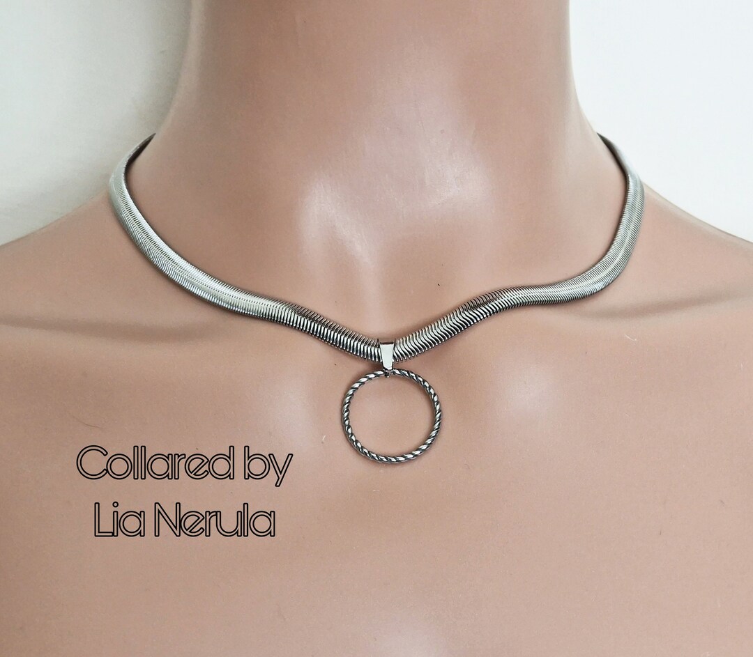 Twisted O Ring Collar, Stainless Steel Hex Locking Day Collar 24/7