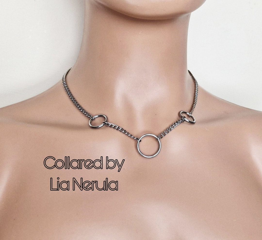 24/7 Triple O Ring Necklace Day Collar, Simple Collars for Subs, Hex