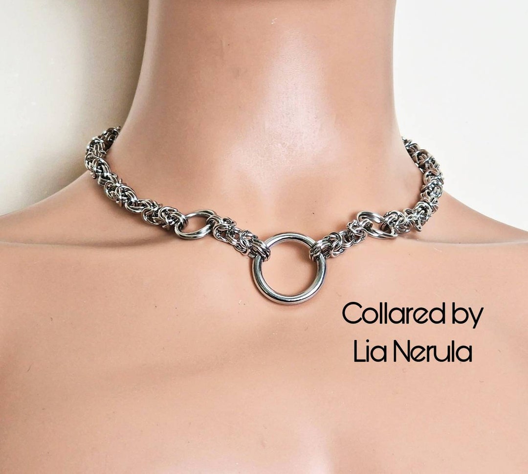 Triple O Ring Collars for Subs, Stainless Steel Chunky Chain Unisex