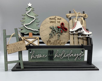 Home For The Holidays-Christmas Tree Shelf Sitter Set-Interchangeable-Home Decor