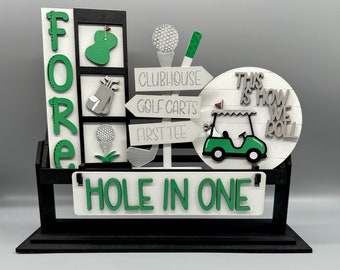Golf-Hole In One-Fore Set-Shelf Sitter- Interchangeable-Home Decor