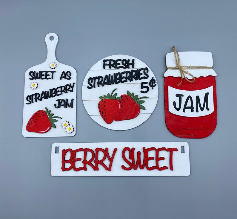Strawberry Jamfresh Strawberriesshelf Sitter Etsy