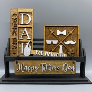 Fathers Day-Greatest Dad Set-Shelf Sitter- Interchangeable-Home Decor