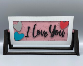 Valentine's Day-I Love You- Interchangeable Hanging Sign-Shelf Sitter