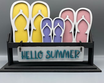 Flip Flop Summer Shelf Sitter Set-Interchangeable-Home Decor