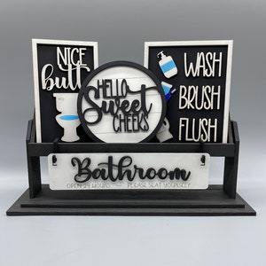 Bathroom-Hello Sweet Cheeks-Nice Butt-Shelf Sitter- Interchangeable-Home Decor